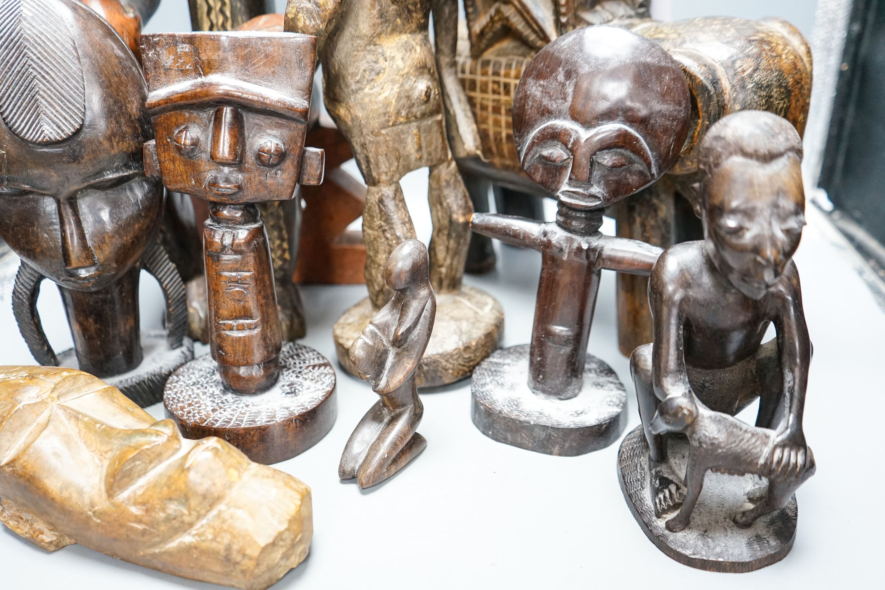 A group of African tribal carvings 53cm